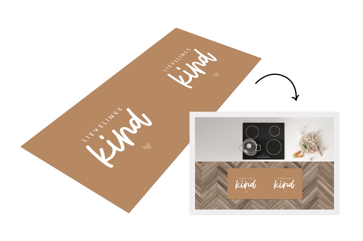 KitchenYeah Keukenloper - Loper keuken - Spreuken - Kinderen - Liefde - Lievelingskind - Zoon - Dochter - Quotes - Cadeau - 120x50 cm - Keukenloper vinyl Multicolor