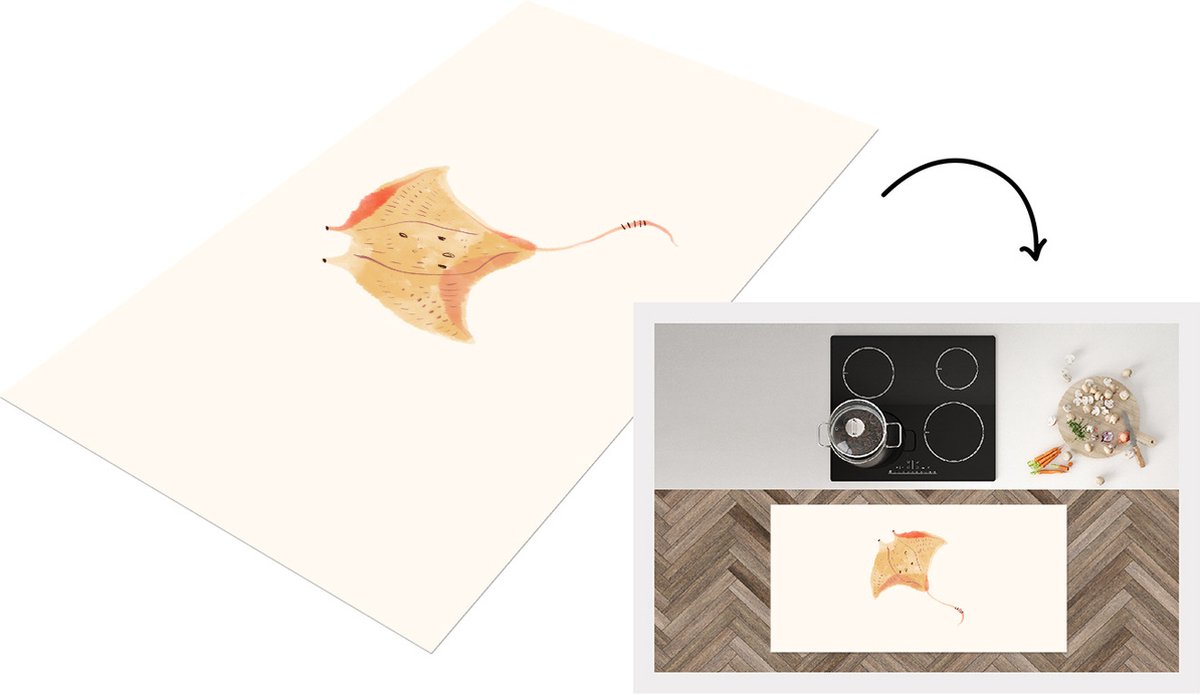 KitchenYeah Keukenloper - Loper keuken - Manta - Pastel - Geel - 120x60 cm - Keukenloper vinyl Multicolor