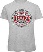 1967 The One And Only | Feest Kado T-Shirt Heren - Dames | Antraciet - Donker Rood | Perfect Verjaardag Cadeau Shirt | Grappige Spreuken - Zinnen - Teksten | Maat XL