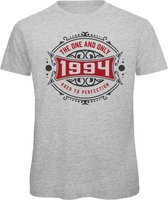 1994 The One And Only | Feest Kado T-Shirt Heren - Dames | Antraciet - Donker Rood | Perfect Verjaardag Cadeau Shirt | Grappige Spreuken - Zinnen - Teksten | Maat 3XL