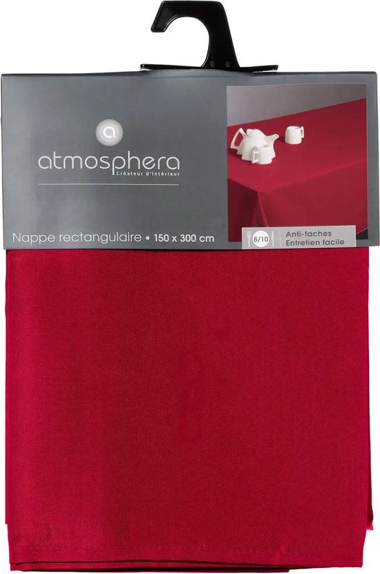 Nappe polyester au format 300 x 150 cm - rouge - Nappes de table à manger