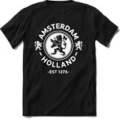 Nederland - Wit - T-Shirt Heren / Dames  - Nederland / Holland / Koningsdag Souvenirs Cadeau Shirt - grappige Spreuken, Zinnen en Teksten. Maat L