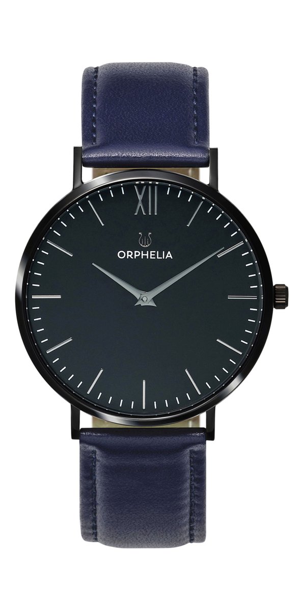Orphelia Blackline OR61802 Horloge - Leer - Blauw - Ø 41 mm