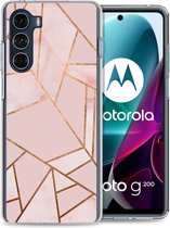 iMoshion Design voor de Motorola Moto G200 hoesje - Grafisch Koper - Roze / Goud