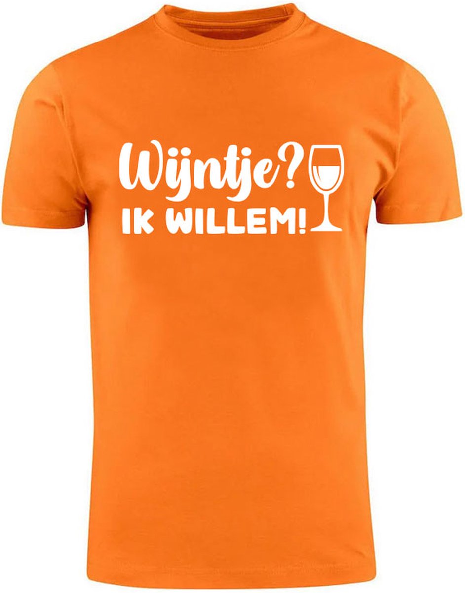 Wijntje? Ik Willem! Oranje Heren T-shirt | Koningsdag | Willem Alexander |  bier | bol.com