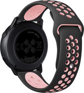 Bracelet Strap-it Smartwatch 18mm - bracelet sport adapté pour Garmin Vivoactive 4s - 40mm / Vivomove 3s - 39mm / Venu 2s - 40mm - noir/rose