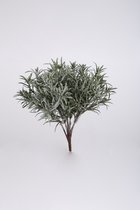 Kunstplant Podocarpus - topkwaliteit decoratie - Grijs - zijden tak - 29 cm hoog