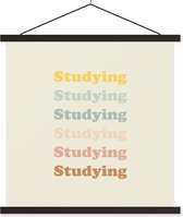 Porte-affiche avec affiche - Affiche scolaire - Étude - Apprentissage - Citations - Étudiants - Étude - 40x40 cm - Lattes noires