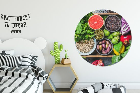 Wall Circle - Wall Circle Indoor - Box - Fruit - Healthy - ⌀ 120 cm - Décoration murale - Peintures Ronds XXL