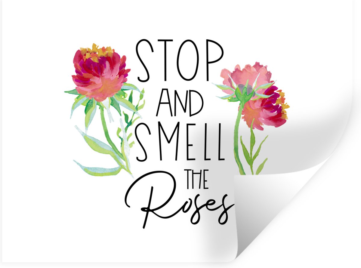 Muurstickers - Sticker Folie - Quotes - Spreuken - Stop and smell the roses - 40x30 cm - P