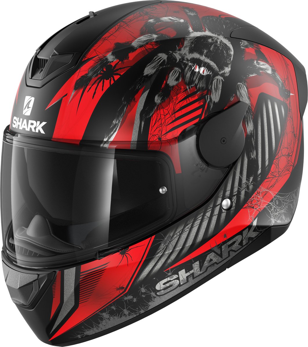 SHARK D-SKWAL 2 ATRAXX Motorhelm integraalhelm Mat Zwart Rood Antraciet - Maat S