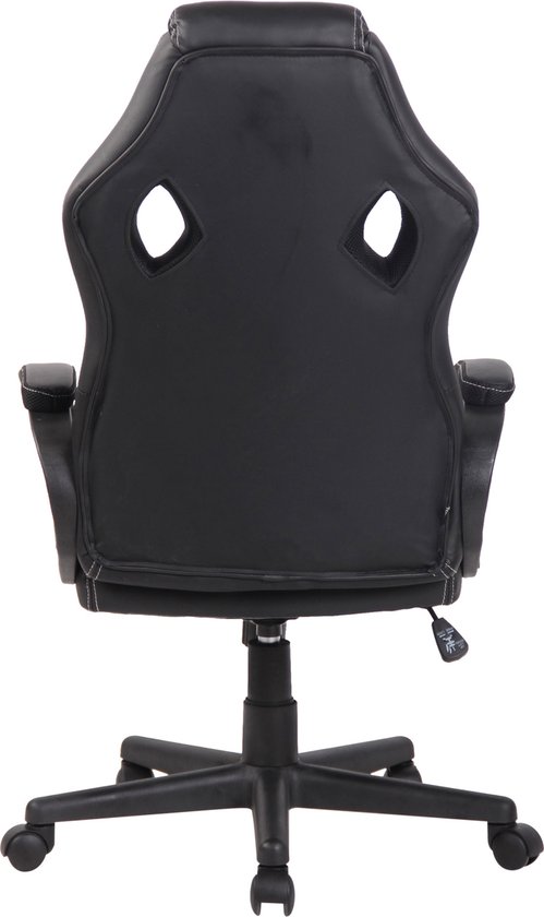 CLP Fire Bureaustoel Kunstleer | Kantoorstoel met Zithoogte: 49 -59 cm zwart - Merkloos