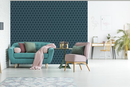 Behang - Fotobehang Design - Jongens - Driehoek - Kind - Breedte 265 cm x hoogte 220 cm