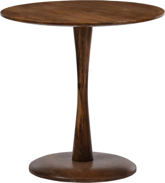Scandi-design - Table basse - ronde - 60cm - marron - bois de manguier - massif - pied central
