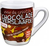 feestmok Choco Verslaafde 325 ml keramiek wit