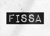 kaart Fissa 15 x 10,5 cm papier zwart/wit