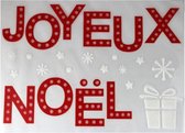 raamsticker joyeux noÃ«l 40 x 28,5 cm wit/rood