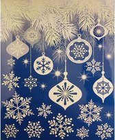 raamsticker Winterfiguren kristallen 41 x 29 cm wit