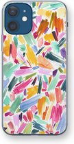 Case Company® - iPhone 12 mini hoesje - Watercolor Brushstrokes - Soft Cover Telefoonhoesje - Bescherming aan alle Kanten en Schermrand