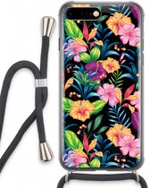 Case Company® - iPhone 8 Plus hoesje met Koord - Tropisch 2 - Telefoonhoesje met Zwart Koord - Extra Bescherming aan alle Kanten en Over de Schermrand