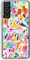 Case Company® - Samsung Galaxy S21 FE hoesje - Watercolor Brushstrokes - Soft Cover Telefoonhoesje - Bescherming aan alle Kanten en Schermrand