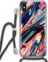 Case Company® - iPhone XS hoesje met Koord - Quantum Being - Telefoonhoesje met Zwart Koord - Extra Bescherming aan alle Kanten en Over de Schermrand