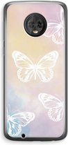 Case Company® - Motorola Moto G6 hoesje - White butterfly - Soft Cover Telefoonhoesje - Bescherming aan alle Kanten en Schermrand
