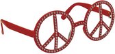 bril peace unisex rood one size