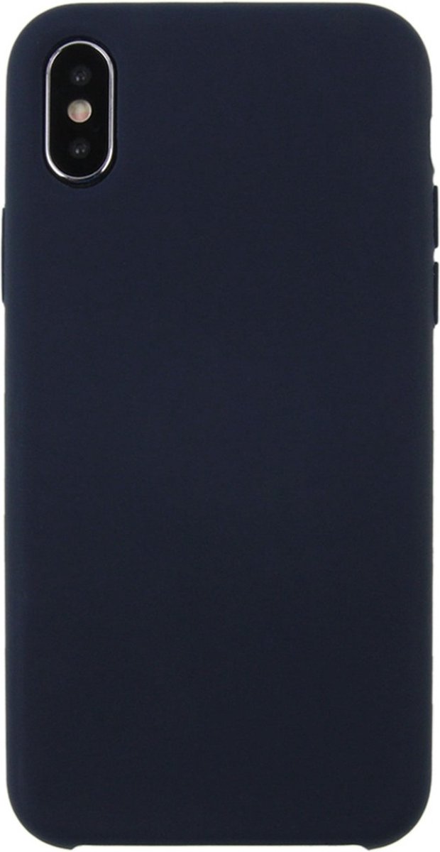 Mobigear Hoesje geschikt voor Apple iPhone X Siliconen Telefoonhoesje | Mobigear Colors Backcover | iPhone X Case | Back Cover - Donkerblauw