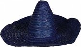 sombrero hoed 50 cm stro donkerblauw