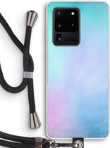 Case Company® - Samsung Galaxy S20 Ultra hoesje met Koord - Mist pastel - Telefoonhoesje met Zwart Koord - Bescherming aan alle Kanten en Over de Schermrand