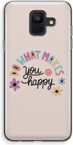 Case Company® - Samsung Galaxy A6 (2018) hoesje - Happy days - Soft Cover Telefoonhoesje - Bescherming aan alle Kanten en Schermrand