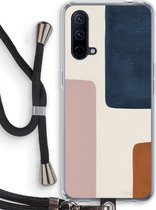 Case Company® - OnePlus Nord CE 5G hoesje met Koord - Geo #5 - Telefoonhoesje met Zwart Koord - Bescherming aan alle Kanten en Over de Schermrand