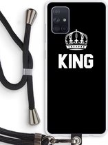 Case Company® - Samsung Galaxy A71 hoesje met Koord - King zwart - Telefoonhoesje met Zwart Koord - Bescherming aan alle Kanten en Over de Schermrand