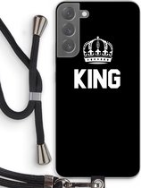 Case Company® - Samsung Galaxy S22 Plus hoesje met Koord - King zwart - Telefoonhoesje met Zwart Koord - Bescherming aan alle Kanten en Over de Schermrand