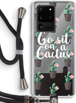 Case Company® - Samsung Galaxy S20 Ultra hoesje met Koord - Cactus quote - Telefoonhoesje met Zwart Koord - Bescherming aan alle Kanten en Over de Schermrand