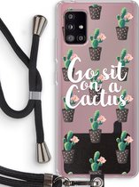 Case Company® - Samsung Galaxy A51 5G hoesje met Koord - Cactus quote - Telefoonhoesje met Zwart Koord - Bescherming aan alle Kanten en Over de Schermrand