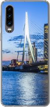 Geschikt voor Huawei P30 hoesje - Rotterdam - Water - Skyline - Siliconen Telefoonhoesje