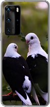 Telefoonhoesje Geschikt voor Huawei P40 Pro hoesje - Vogels - Tak - Bladeren - Siliconen Telefoonhoesje