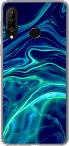 Geschikt voor Huawei P30 Lite hoesje - Abstract - Waves - Design - Siliconen Telefoonhoesje
