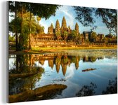 Wanddecoratie Metaal - Aluminium Schilderij Industrieel - Het buitenaanzicht van Angkor Wat - 30x20 cm - Dibond - Foto op aluminium - Industriële muurdecoratie - Voor de woonkamer/slaapkamer
