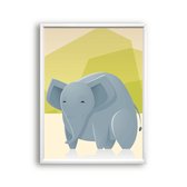 Poster Dikke olifant - safari / Jungle / Safari / 30x21cm