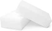 Set van 4x stuks wondersponsjes wit 10 cm van melaminehars - Keukensponsjes - Schoonmaaksponsjes - Schoonmaken