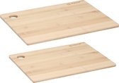 Set van 2x stuks snijplanken naturel rand van bamboe hout - 23 x 30 cm en 28 x 38 cm