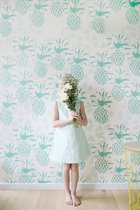 Roomblush - Behang Pineapple - Groen - Vliesbehang - 200cm x 285cm