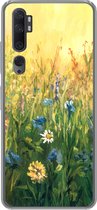 Geschikt voor Xiaomi Mi Note 10 Pro hoesje - Bloemen - Waterverf - Zon - Siliconen Telefoonhoesje