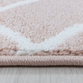Woonkamertapijt Laagpolig tapijt model kabellijnen Zachtpolig Roze