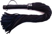 Rouge - BDSM - Flogger - Leder en Suède van Hoge Kwaliteit - 70 cm - Zwart en Blauw