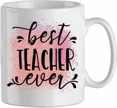 Best teacher ever' roze| Cadeau| cadeau voor haar| cadeau voor hem | Beker 31 CL| leraar| docent| juf| meester