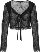 Banned - MORTICIA LACE Longsleeve top - L - Zwart